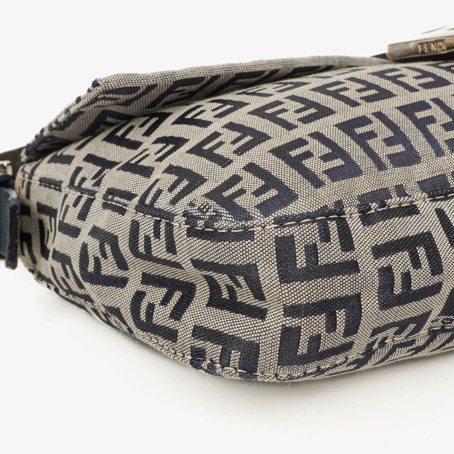 Fendi FF Zucchino Baguette in Navy