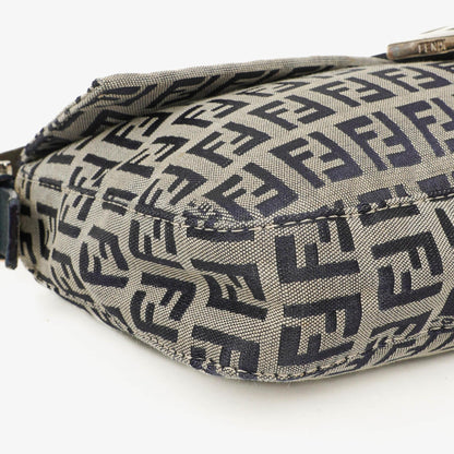 Fendi FF Zucchino Baguette in Navy