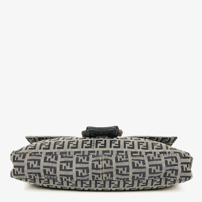 Fendi FF Zucchino Baguette in Navy