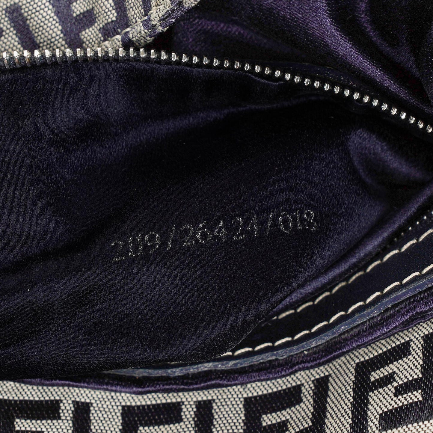 Fendi FF Zucchino Baguette in Navy