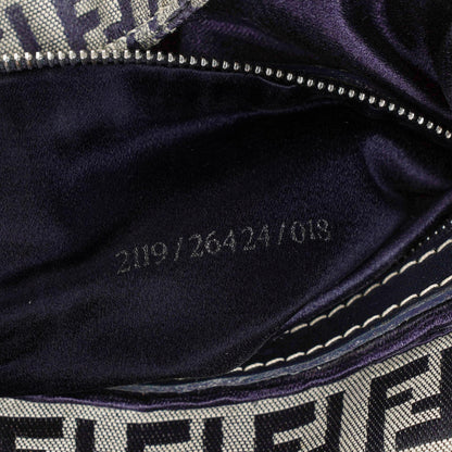 Fendi FF Zucchino Baguette in Navy
