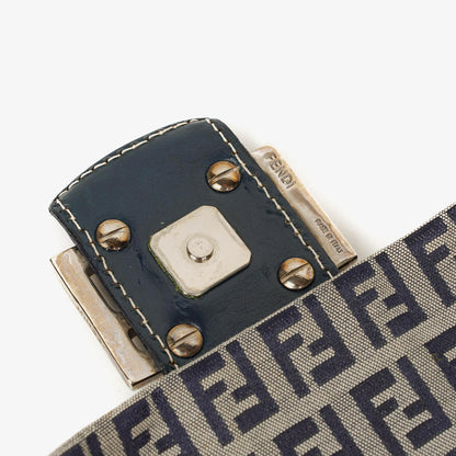 Fendi FF Zucchino Baguette in Navy