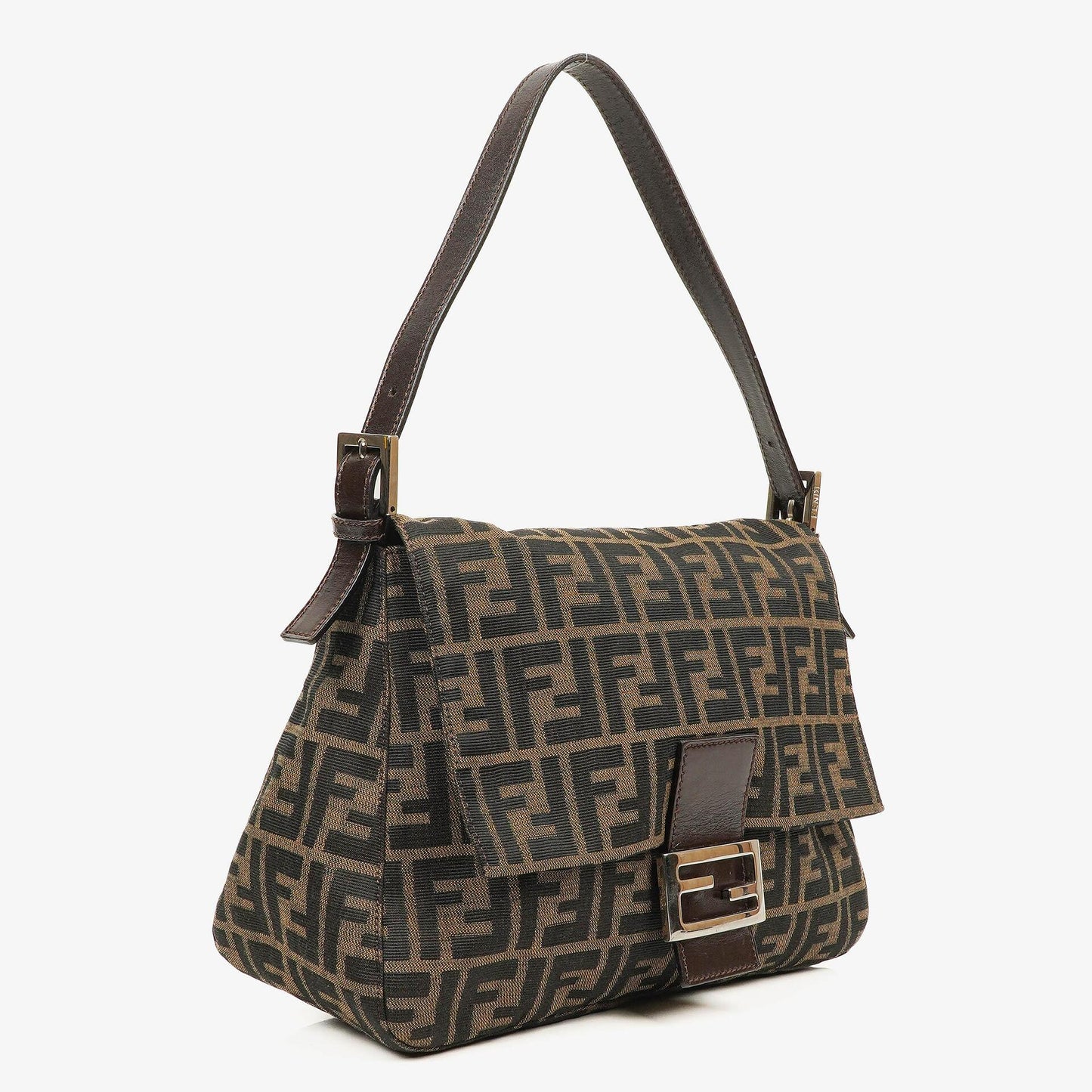 Fendi Mama Baguette Zucca Schultertasche in Braun