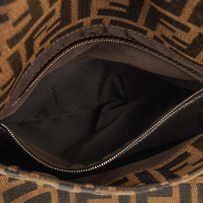 Fendi Mama Baguette Zucca Schultertasche in Braun
