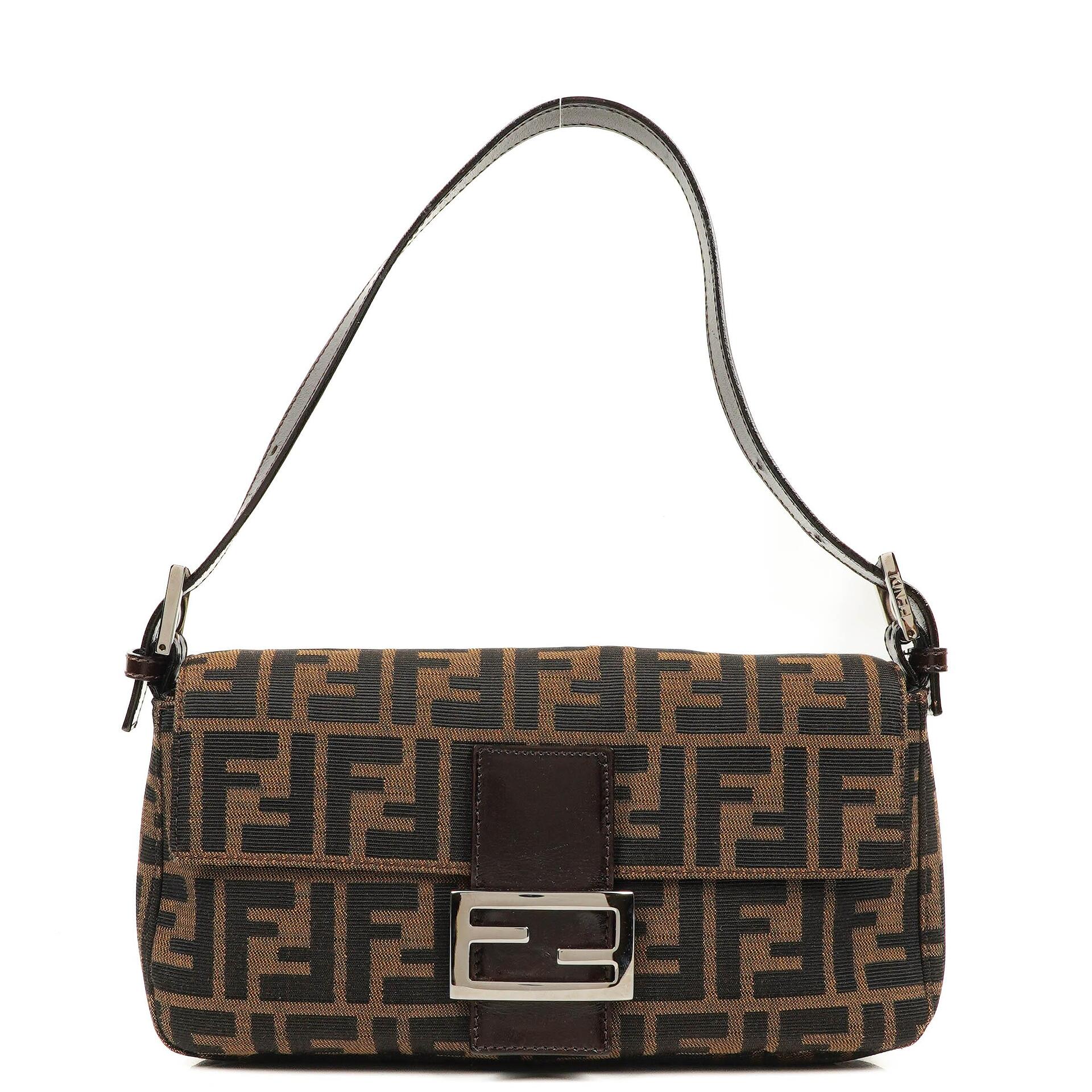 Fendi Zucca Baguette FF Schultertasche Braun