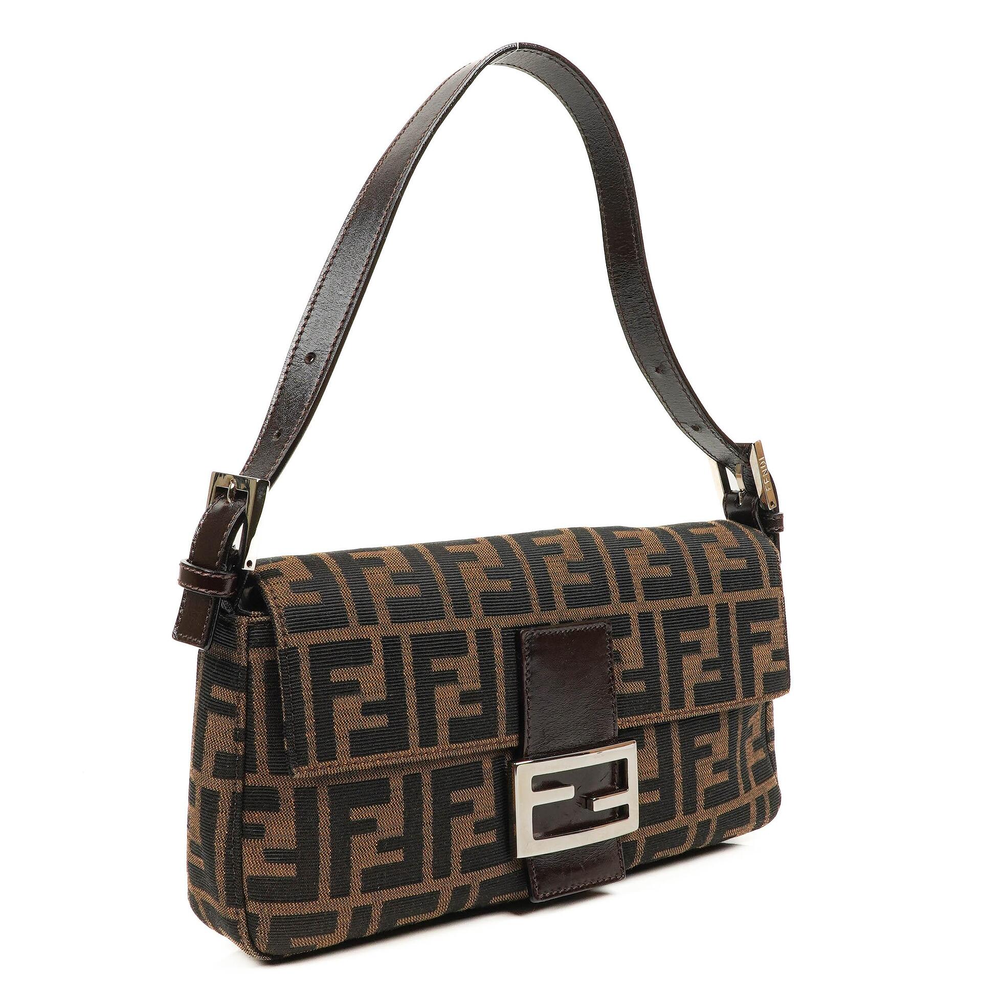 Fendi Zucca Baguette FF Schultertasche Braun