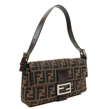 Fendi Zucca Baguette FF Schultertasche Braun