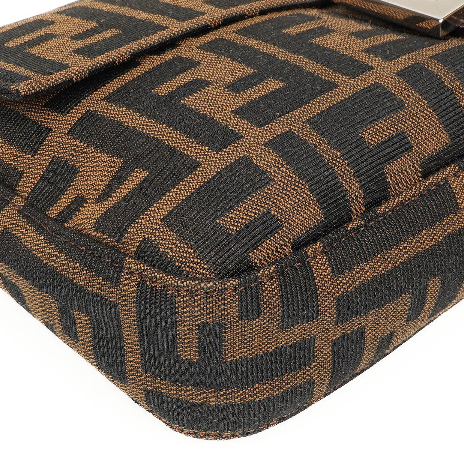 Fendi Zucca Baguette FF Schultertasche Braun