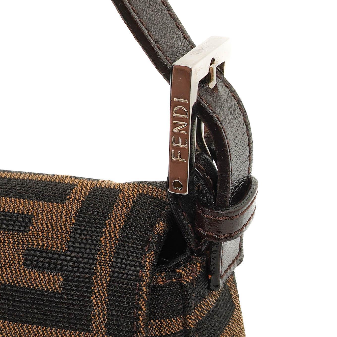 Fendi Zucca Baguette FF Schultertasche Braun