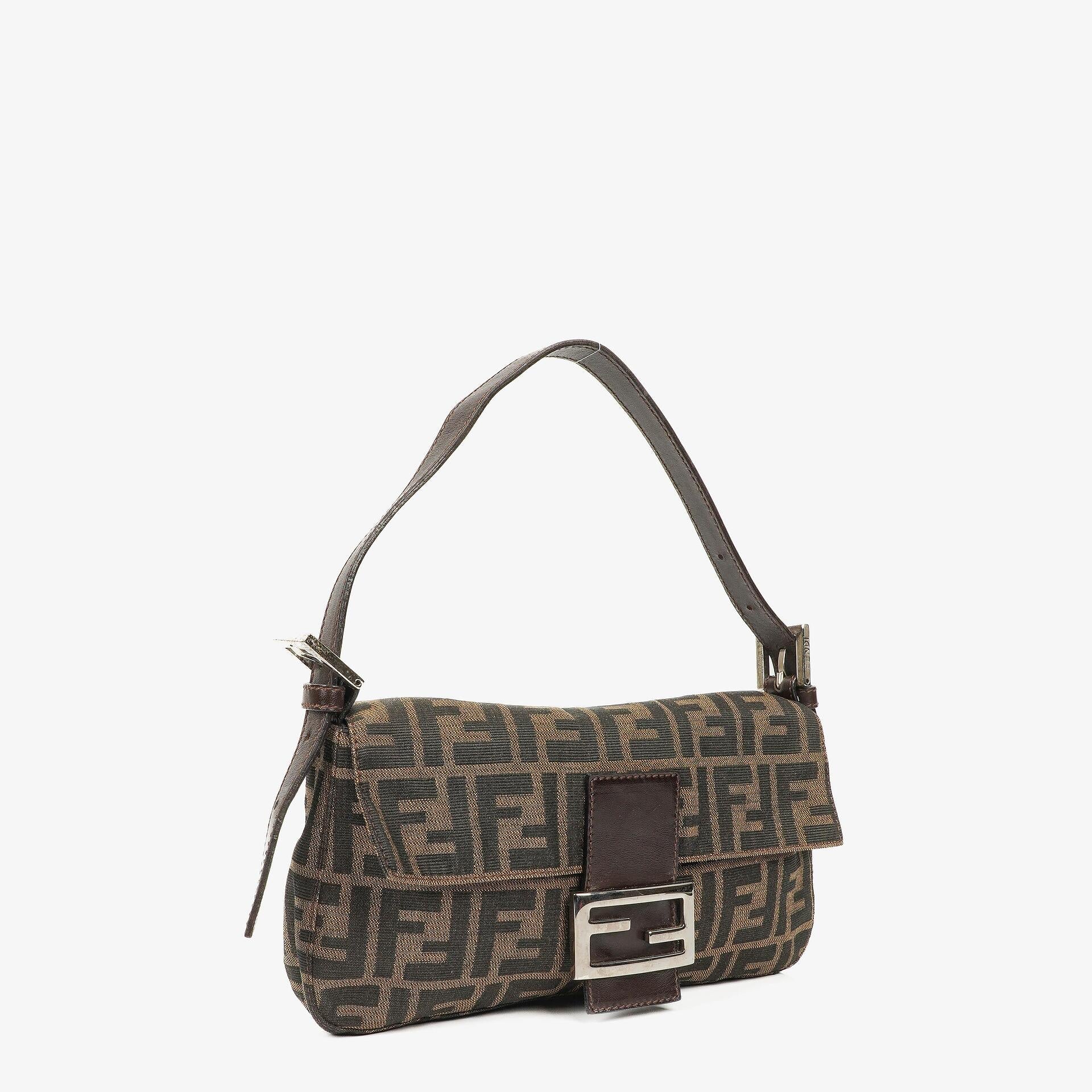 Fendi Zucca Baguette FF Schultertasche in Braun
