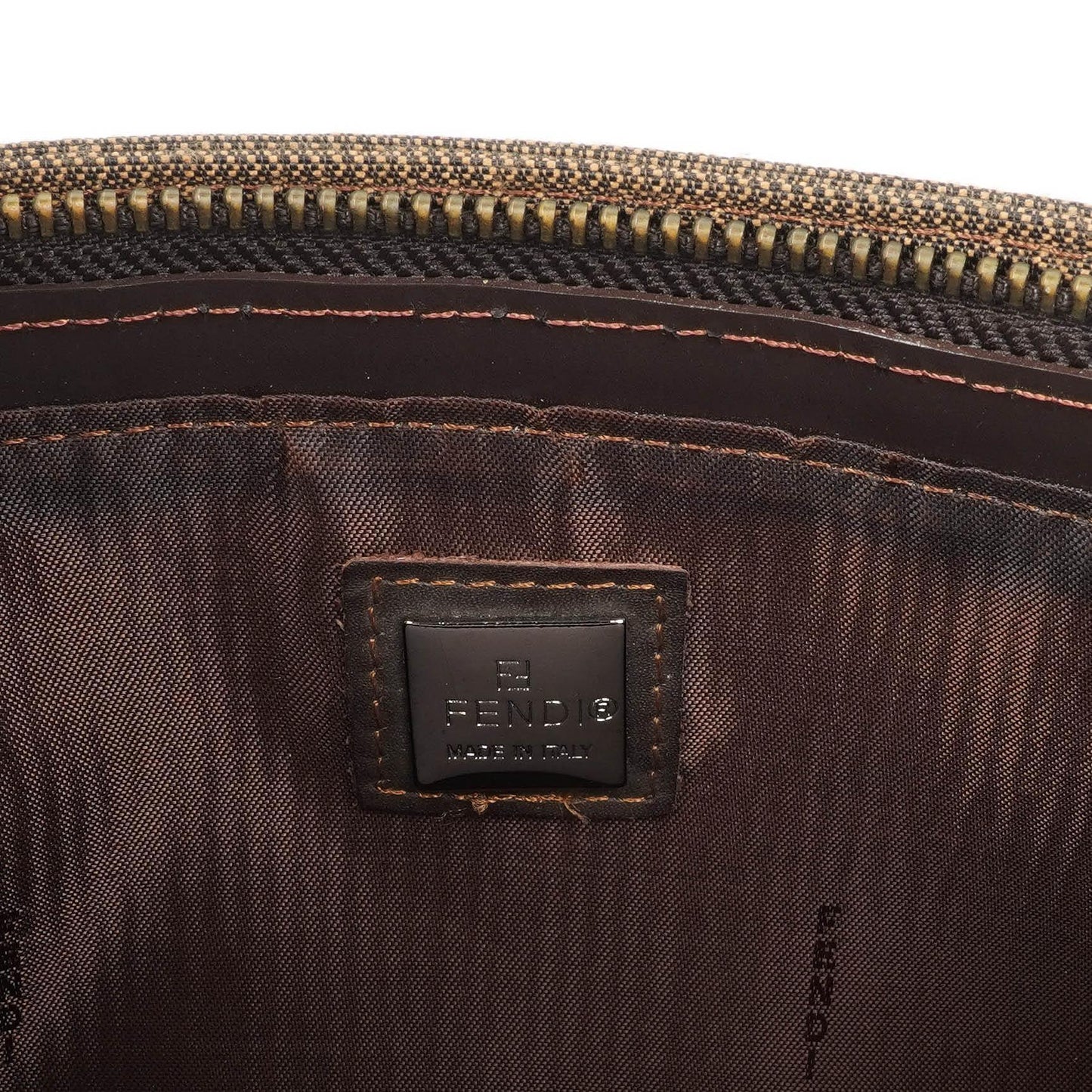 Fendi Zucca Braune Baguette Schultertasche