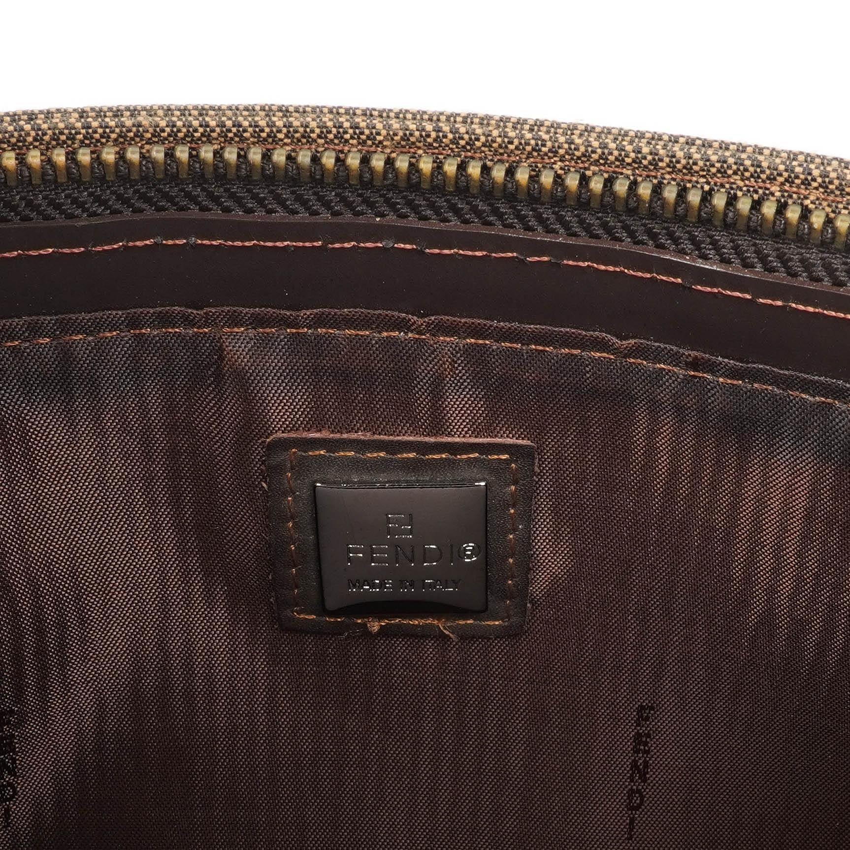 Fendi Zucca Braune Baguette Schultertasche