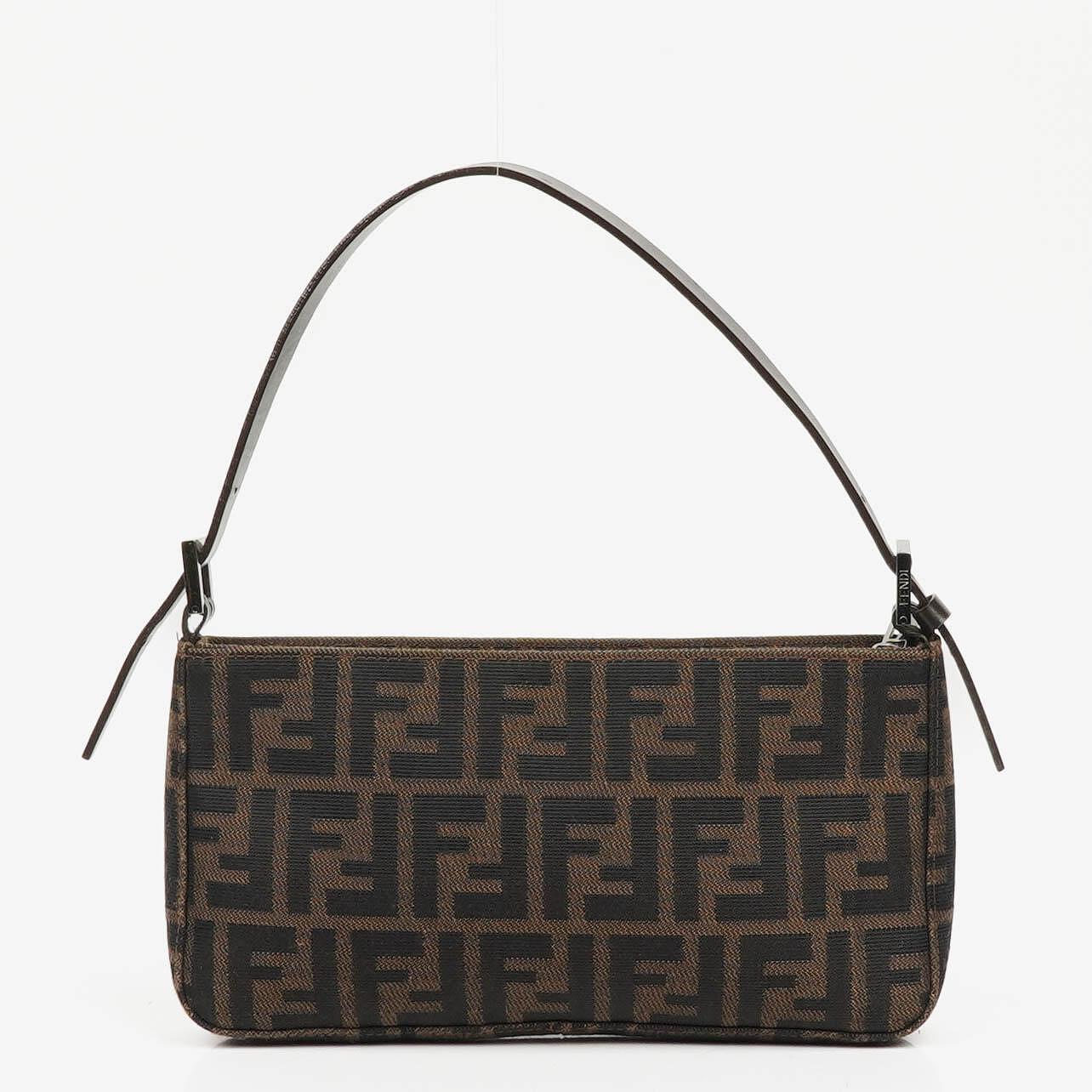 Fendi Zucca Braune Baguette Schultertasche