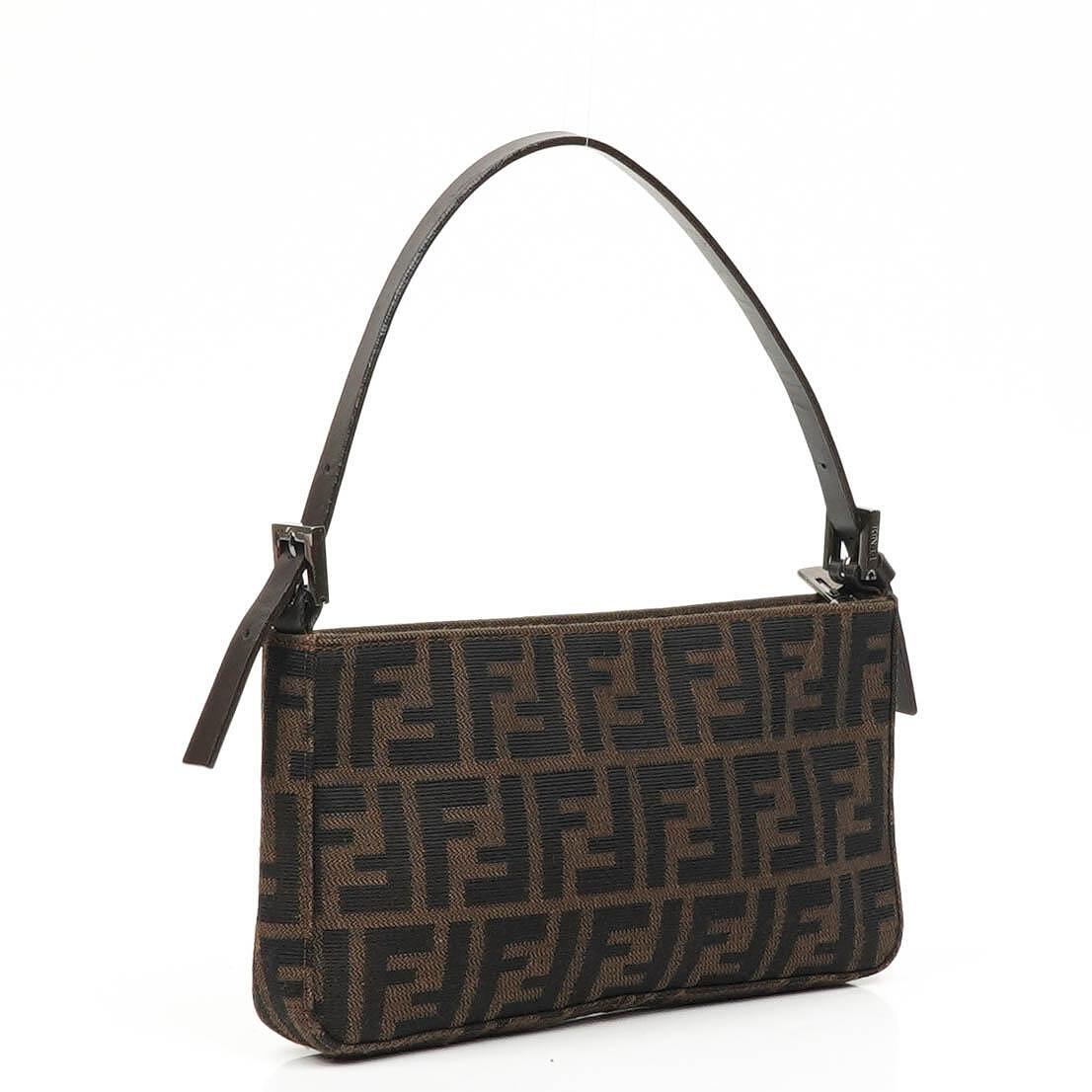 Fendi Zucca Braune Baguette Schultertasche