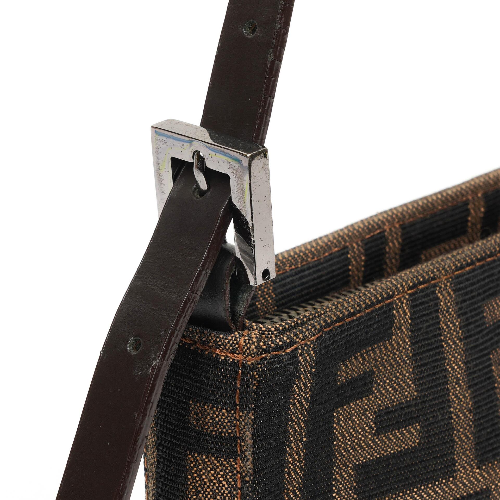 Fendi Zucca Braune Baguette Schultertasche