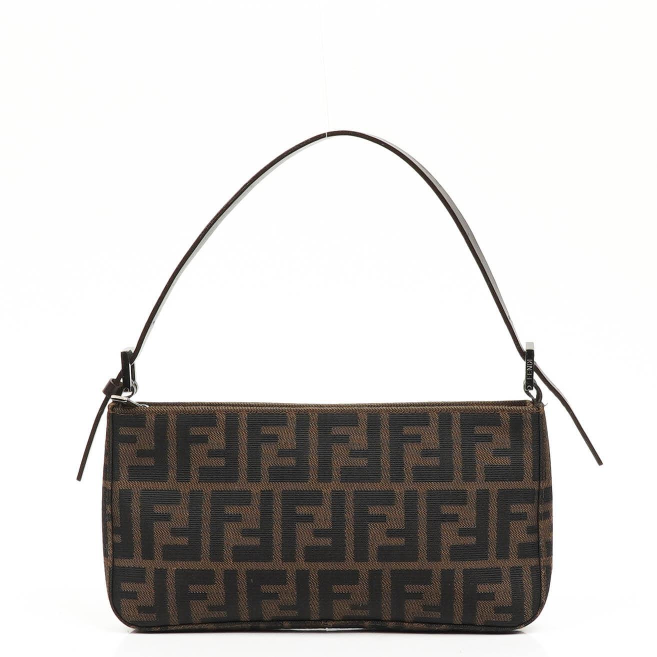 Fendi Zucca Braune Baguette Schultertasche