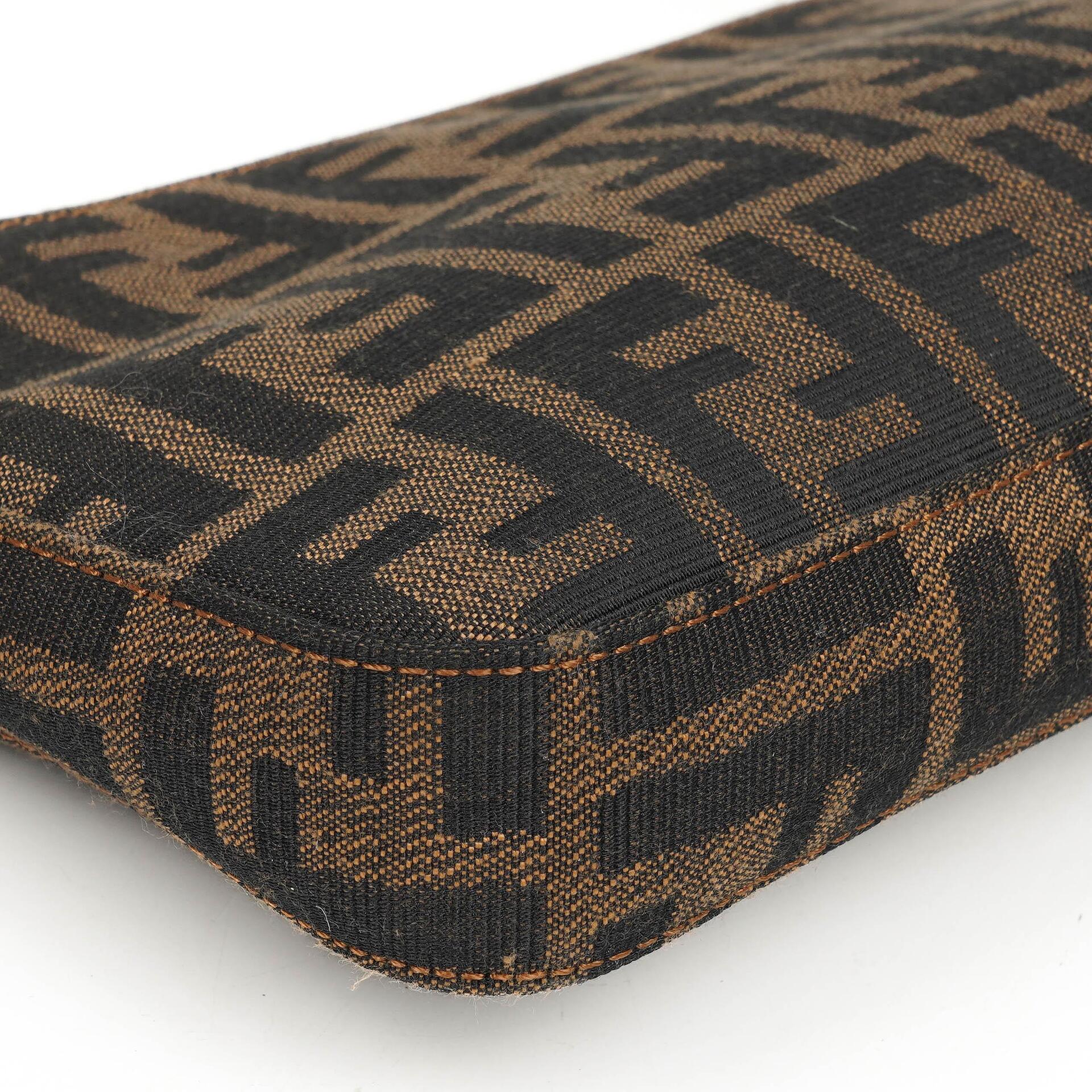 Fendi Zucca Braune Baguette Schultertasche