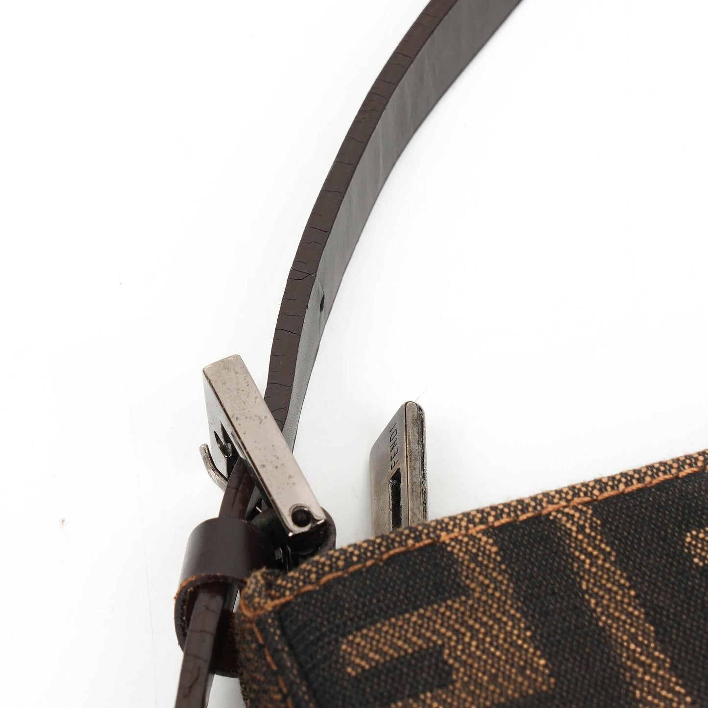 Fendi Zucca Braune Baguette Schultertasche
