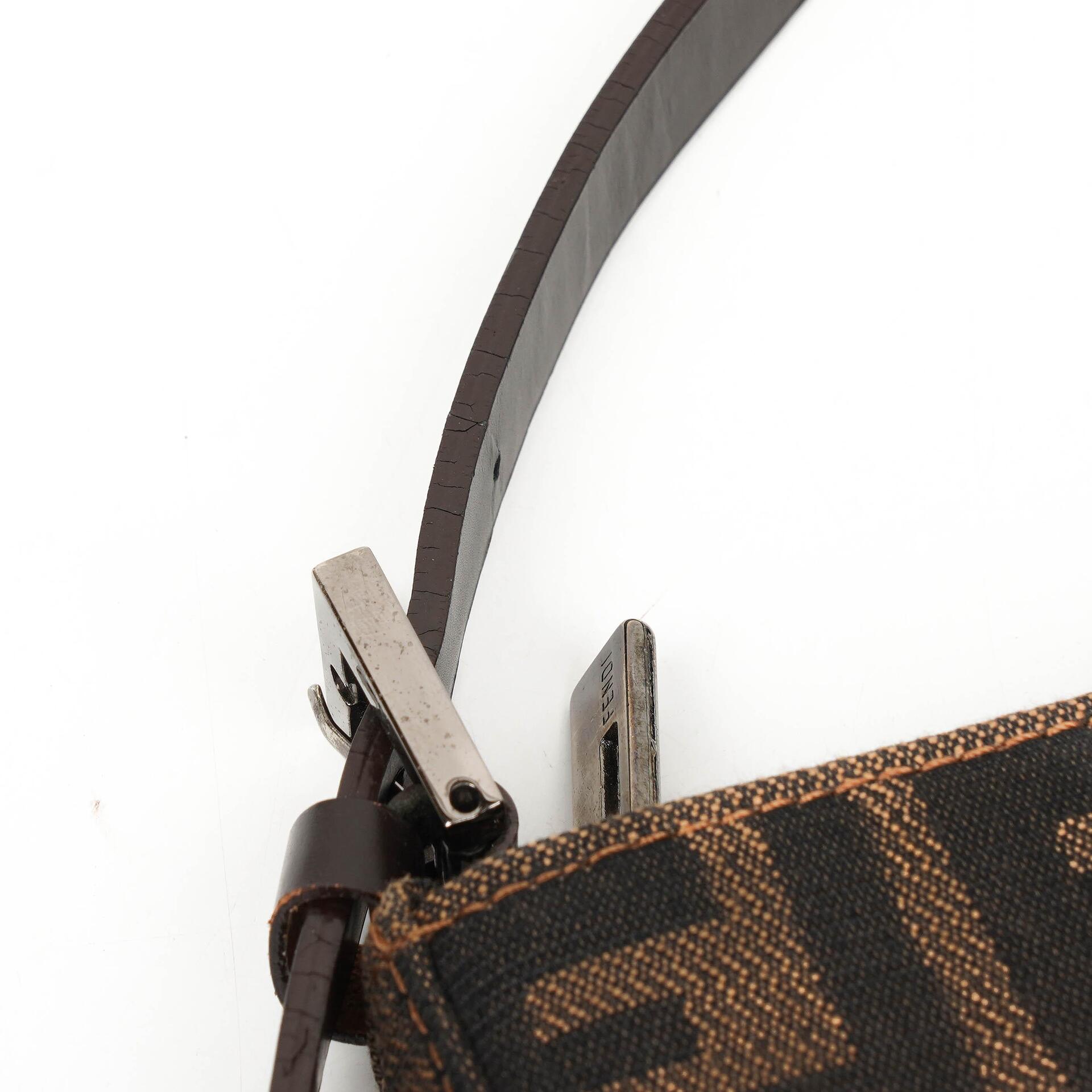 Fendi Zucca Braune Baguette Schultertasche