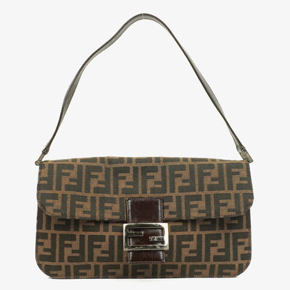 Fendi Zucca Baguette Tobacco Schultertasche aus Canvas