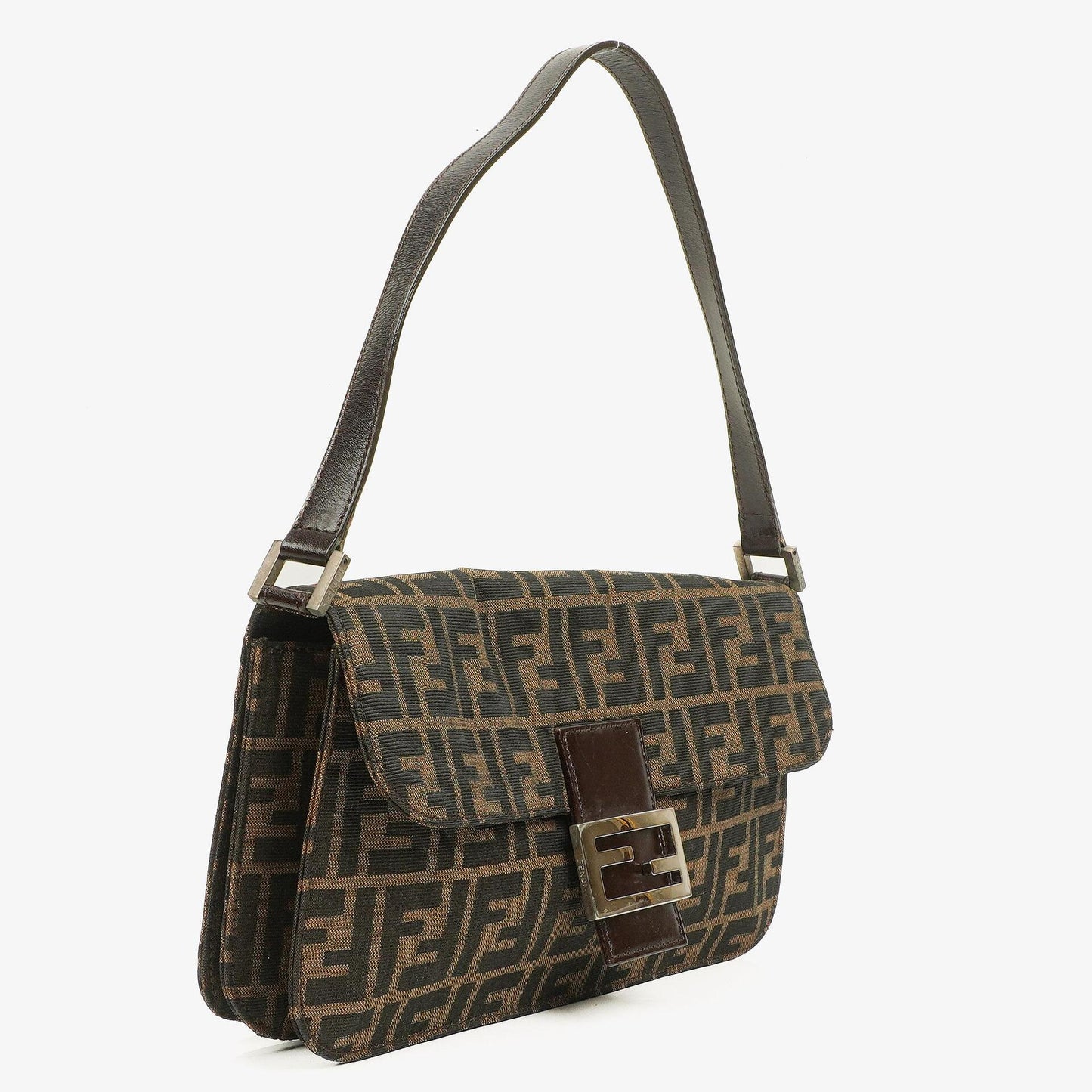 Fendi Zucca Baguette Tobacco Schultertasche aus Canvas