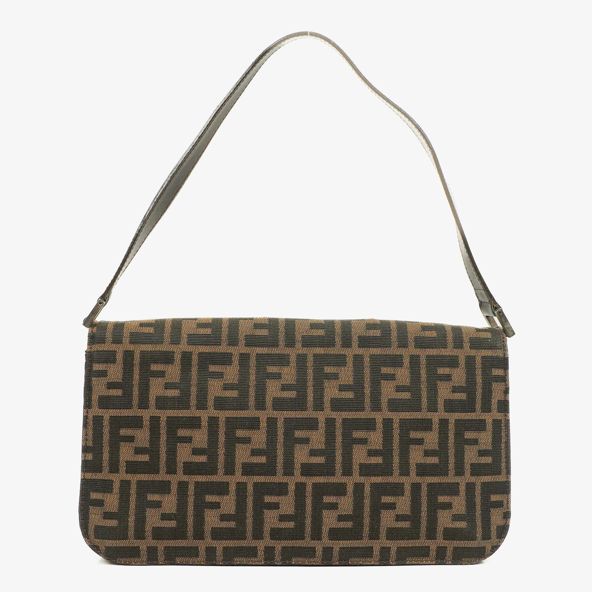 Fendi Zucca Baguette Tobacco Schultertasche aus Canvas