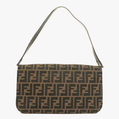 Fendi Zucca Baguette Tobacco Schultertasche aus Canvas