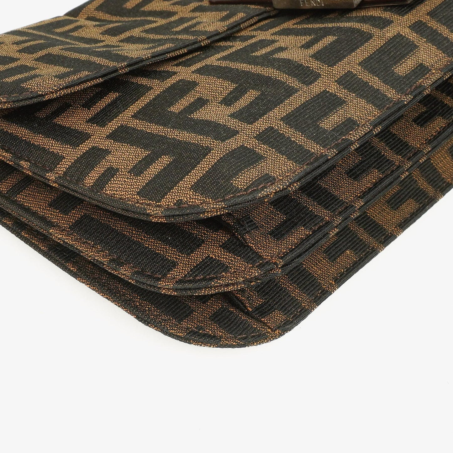 Fendi Zucca Baguette Tobacco Schultertasche aus Canvas
