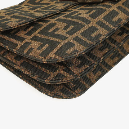 Fendi Zucca Baguette Tobacco Schultertasche aus Canvas