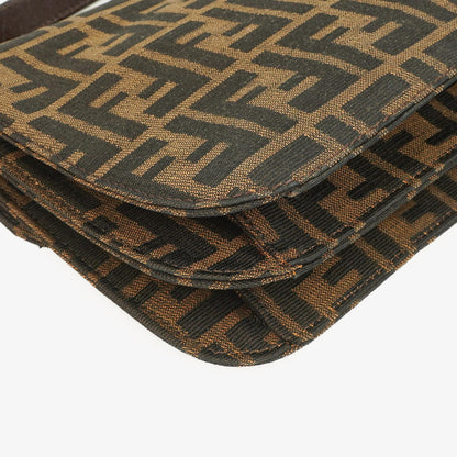 Fendi Zucca Baguette Tobacco Schultertasche aus Canvas