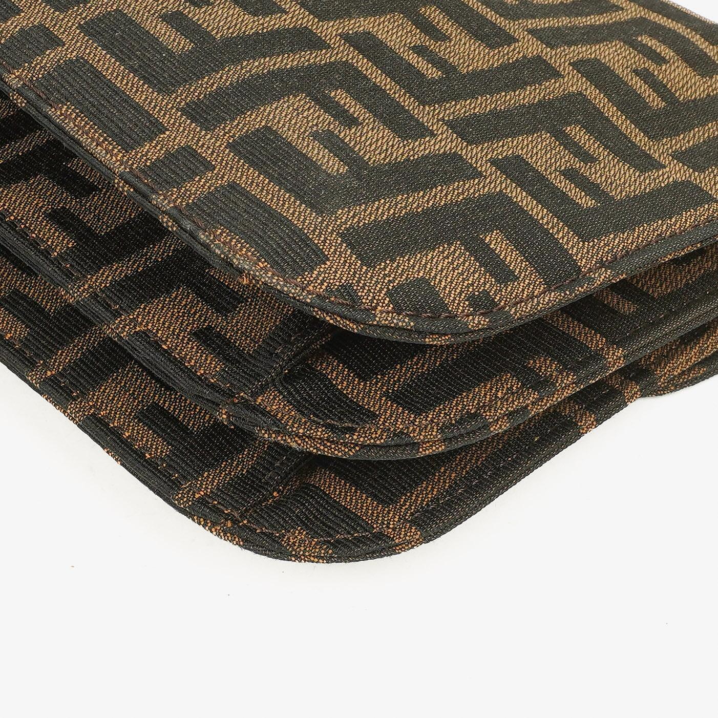 Fendi Zucca Baguette Tobacco Schultertasche aus Canvas