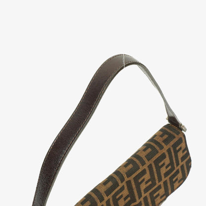 Fendi Zucca Baguette Tobacco Schultertasche aus Canvas