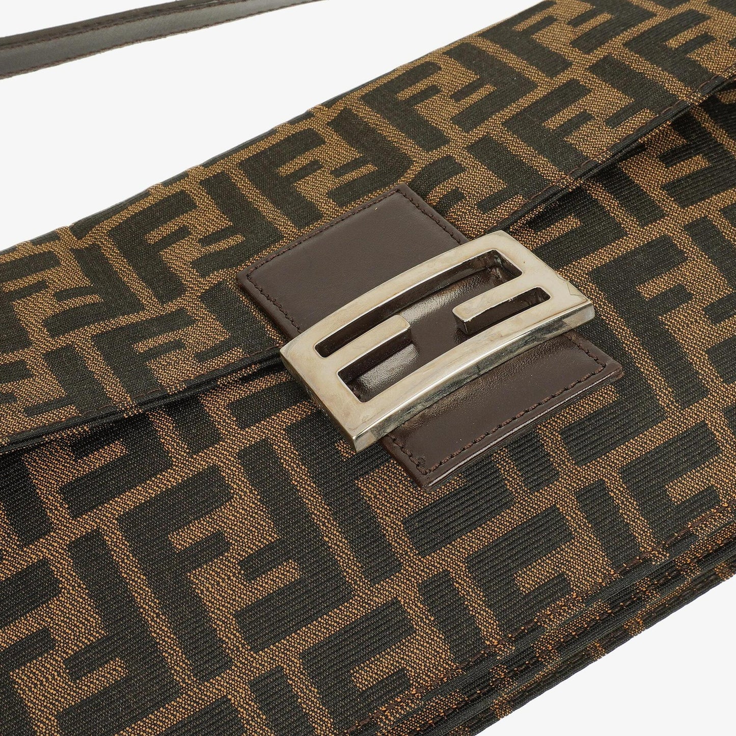 Fendi Zucca Baguette Tobacco Schultertasche aus Canvas