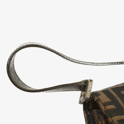 Fendi Zucca Baguette Tobacco Schultertasche aus Canvas