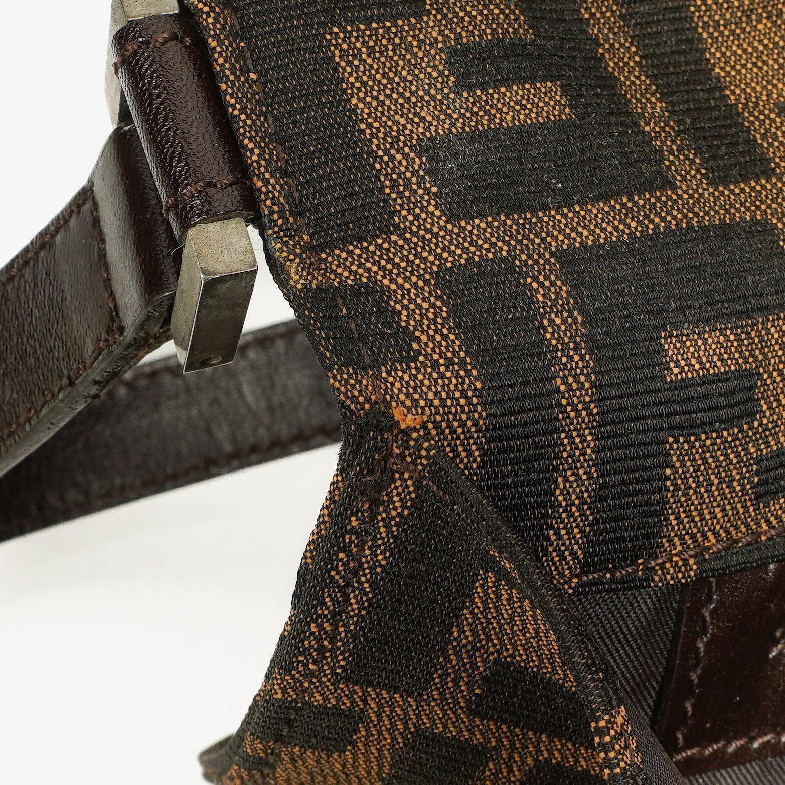 Fendi Zucca Baguette Tobacco Schultertasche aus Canvas
