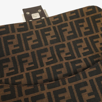 Fendi Zucca Baguette Tobacco Schultertasche aus Canvas