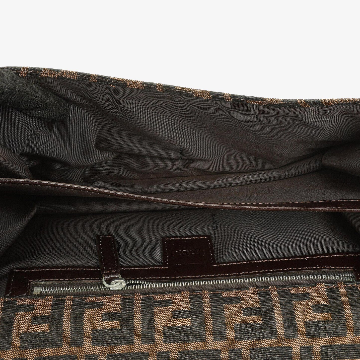 Fendi Zucca Baguette Tobacco Schultertasche aus Canvas