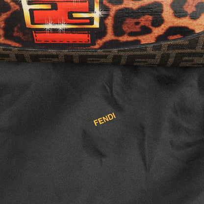 Fendi Zucca Roll Shopper Tote aus beschichtetem Canvas und Lackleder in Tabak/Schwarz mit Baguette-Print