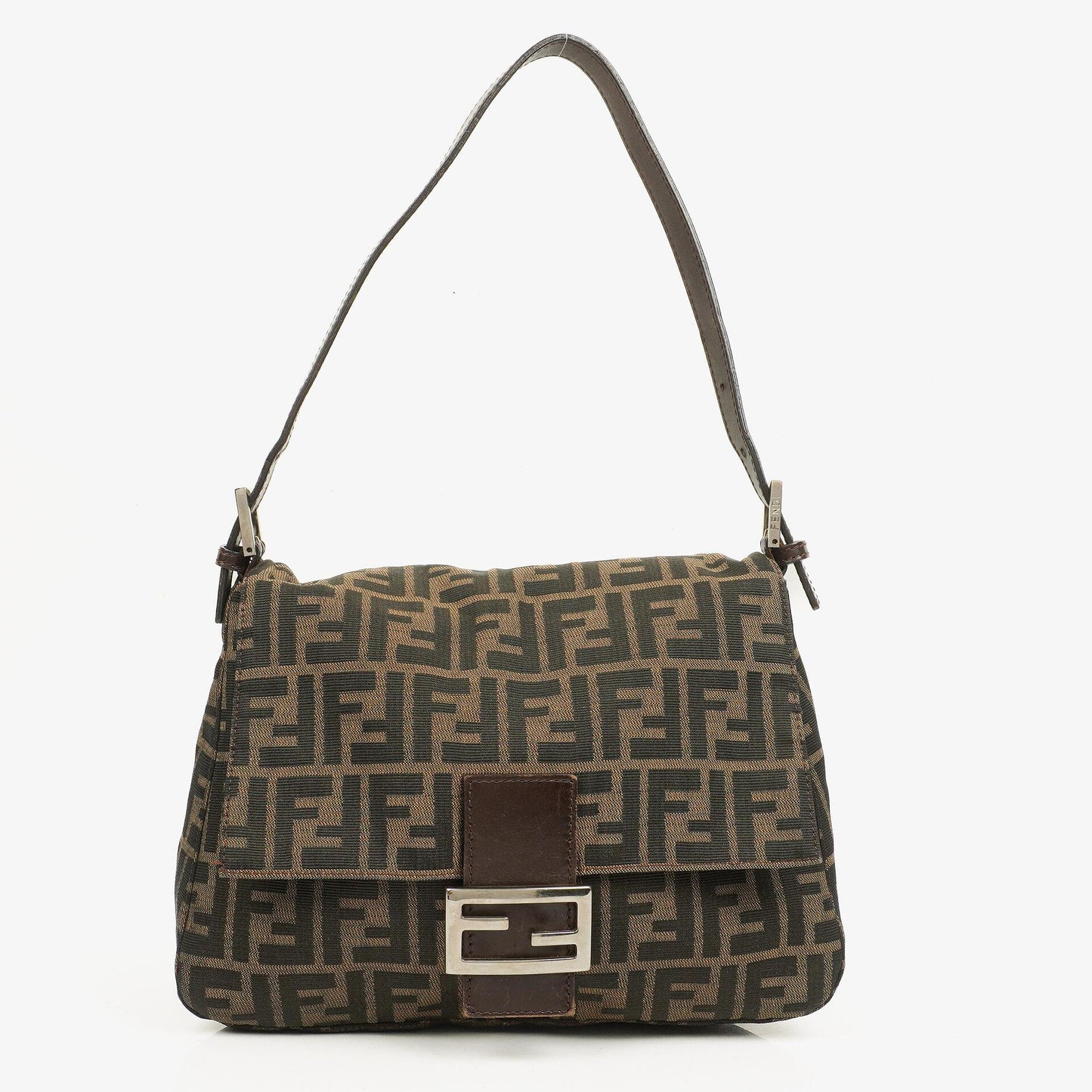 Fendi Zucca Mamma Baguette Schultertasche in Tobacco