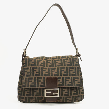 Fendi Zucca Mamma Baguette Schultertasche in Tobacco