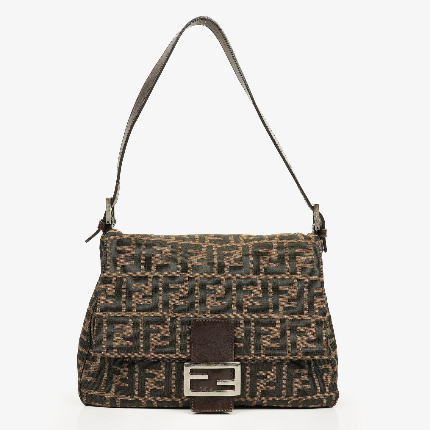 Fendi Zucca Mamma Baguette Schultertasche in Tobacco