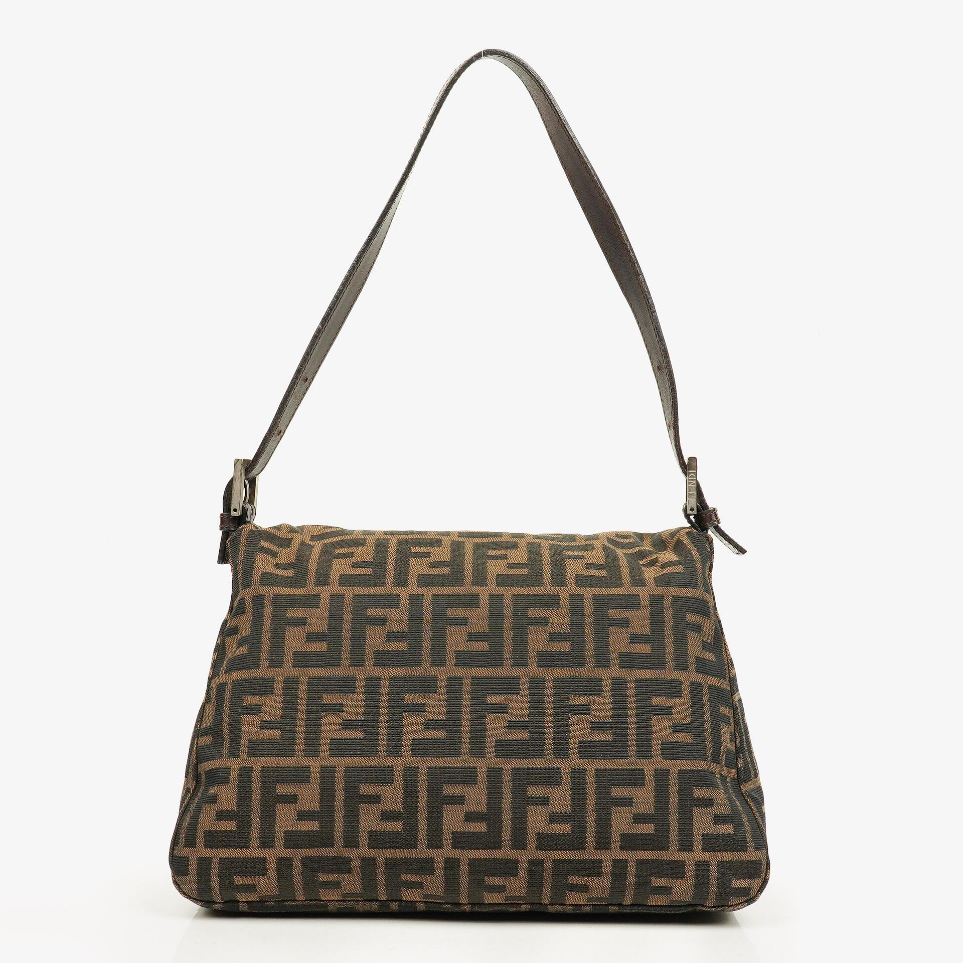 Fendi Zucca Mamma Baguette Schultertasche in Tobacco