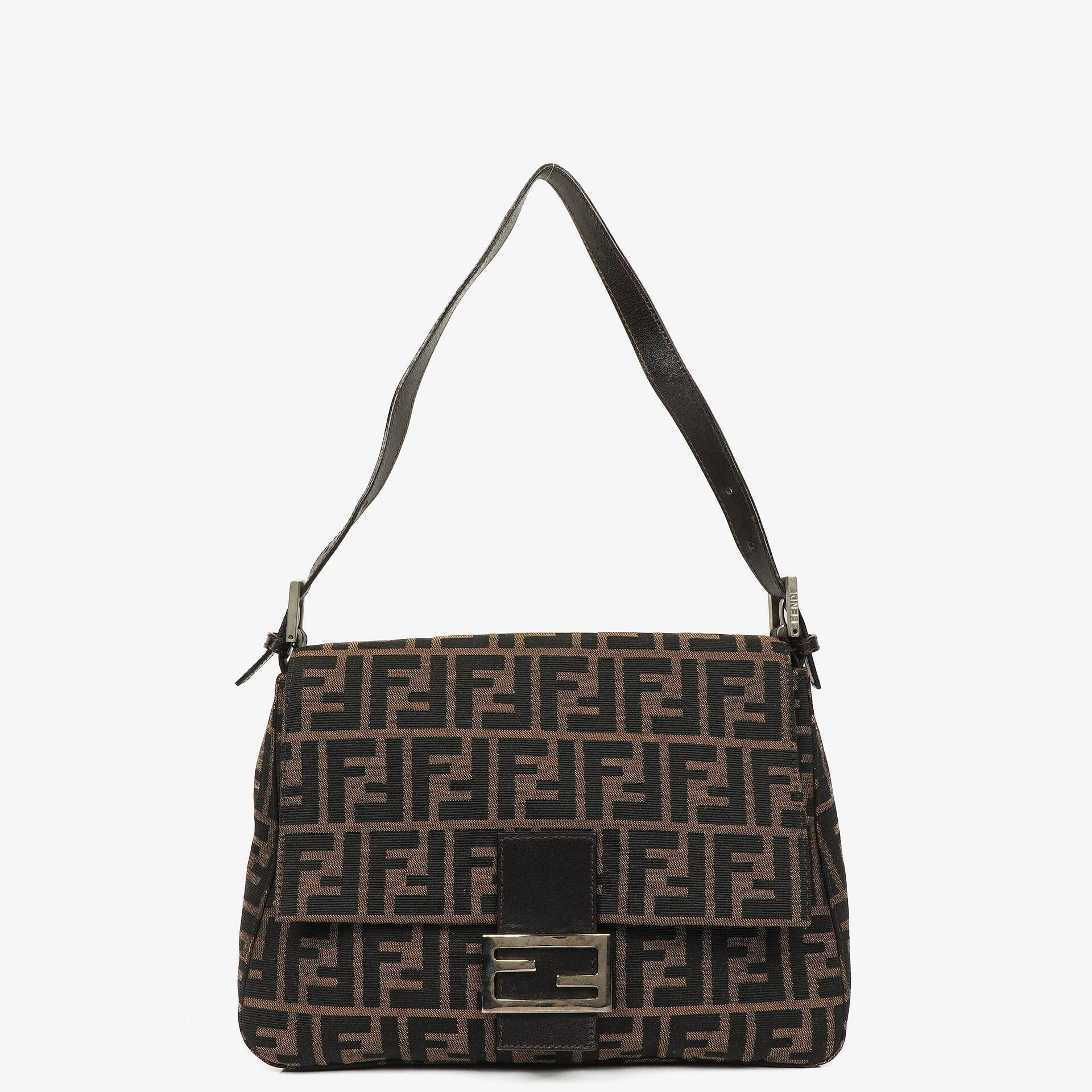 Fendi Zucca Mamma Baguette Schultertasche in Tobacco