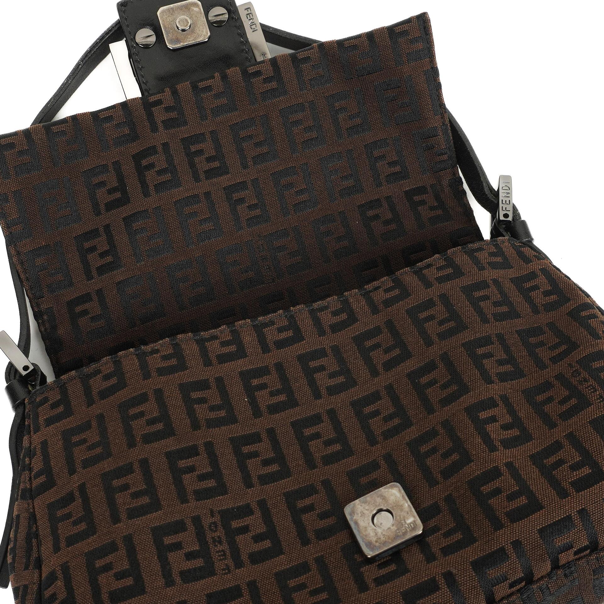 Fendi Zucchino Mini Mamma Baguette Schultertasche