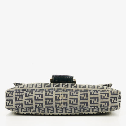 Fendi Zuccino Baguette Handtasche in Navy/Grau