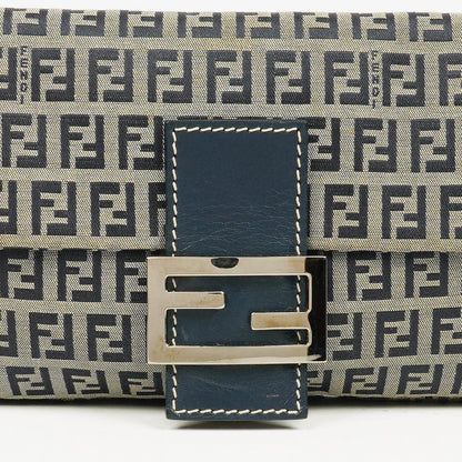 Fendi Zuccino Baguette Handtasche in Navy/Grau