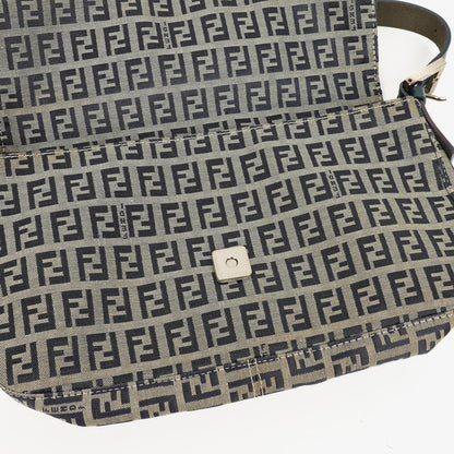 Fendi Zuccino Baguette Handtasche in Navy/Grau