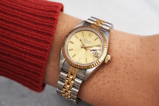 Seltene Vintage Rolex Lady Datejust 18 kt Gelbgold
