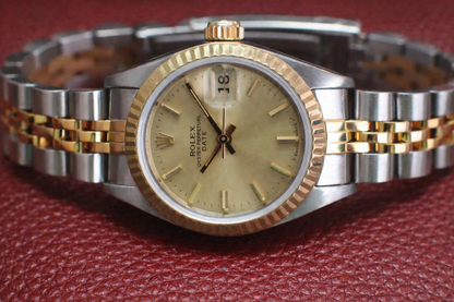 Seltene Vintage Rolex Lady Datejust 18 kt Gelbgold