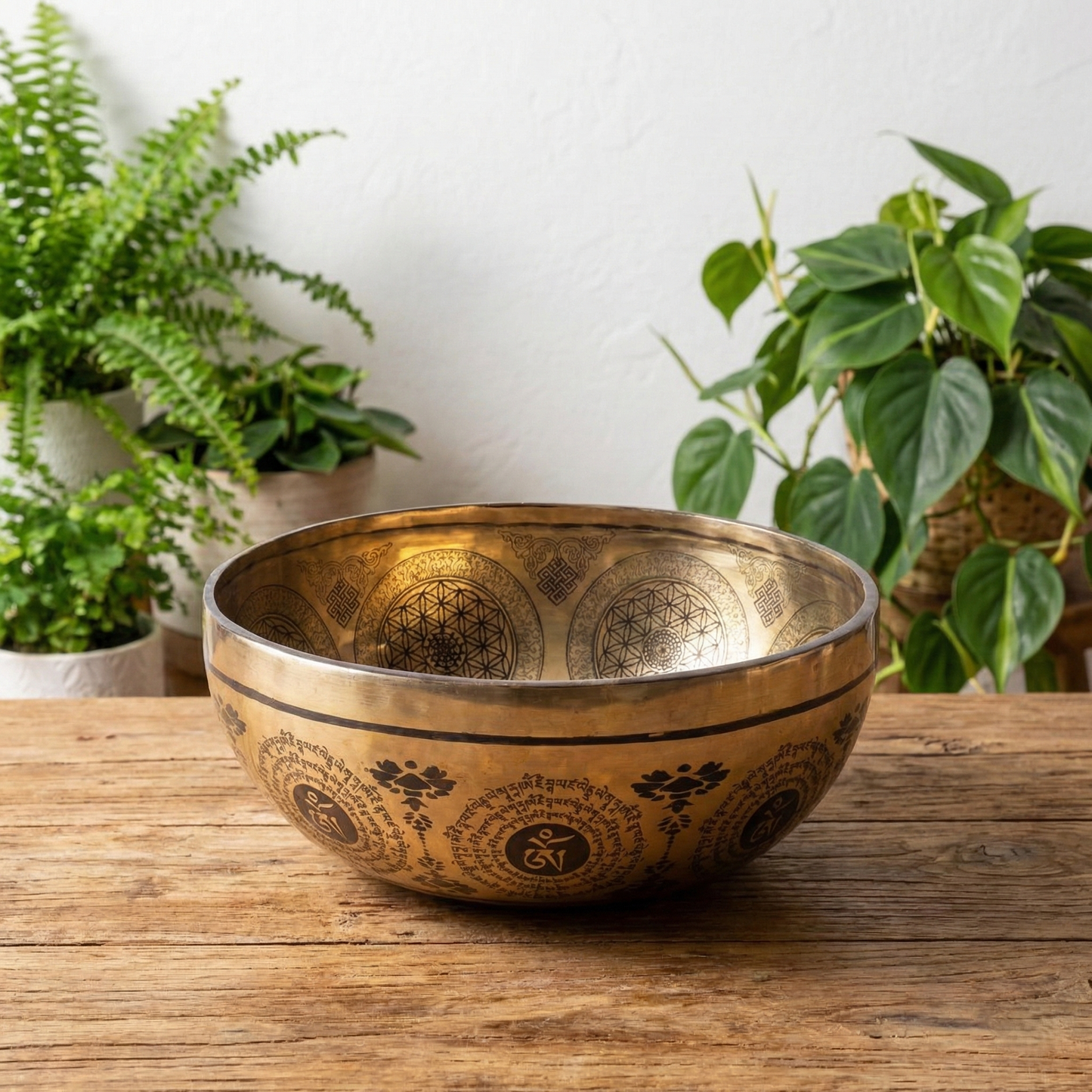 Bronze Klangschale „Blume des Lebens“ Ø 22-24cm